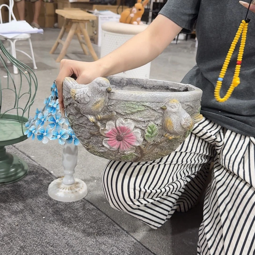 一件包邮明天发双鸟花缸