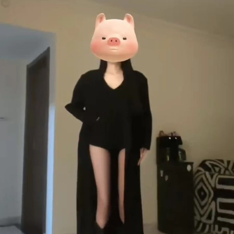 【薄荷雪糕】2024新款冬季打底洋气时尚修身气质V领长袖上衣短款裤