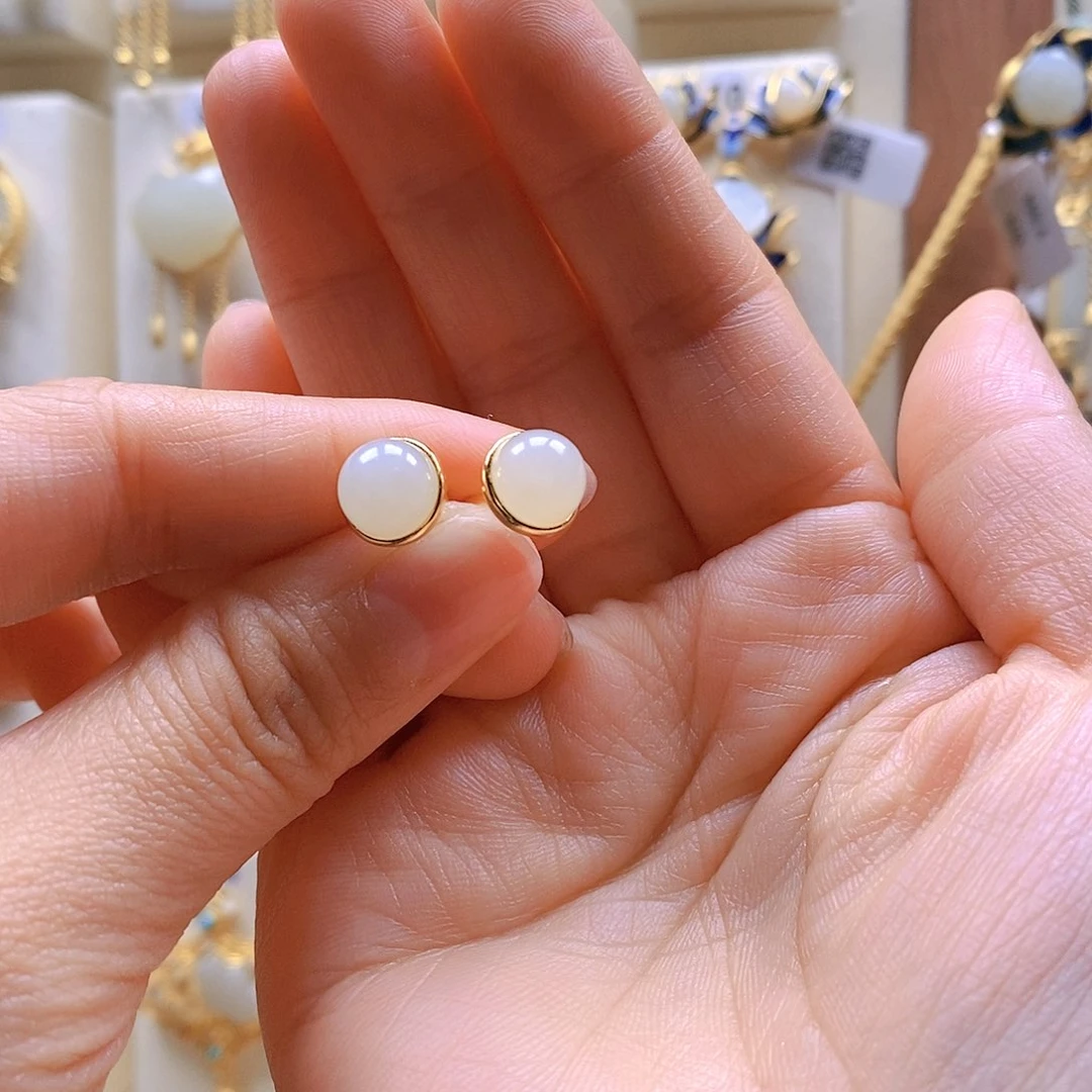 和田玉颈饰银S925镶嵌