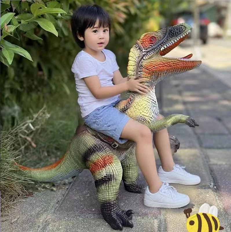 【迅猛龙可坐骑仿真早教功能恐龙模型（尺寸62*20*36【电商包装】