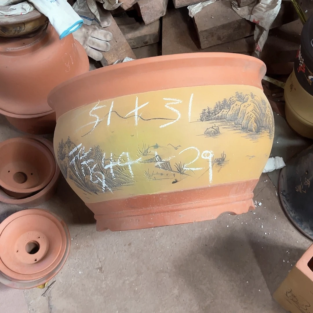 紫砂花盆大金鱼缸盆一个微