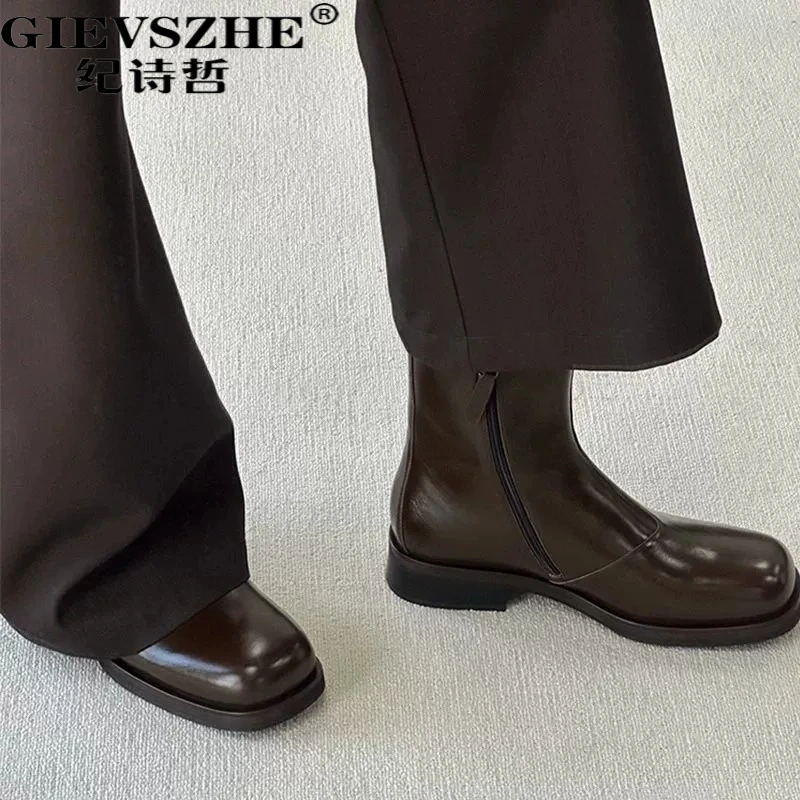 纪诗哲切尔靴男轻奢高端德比鞋英伦厚底增男士秋季厚男士英伦厚底