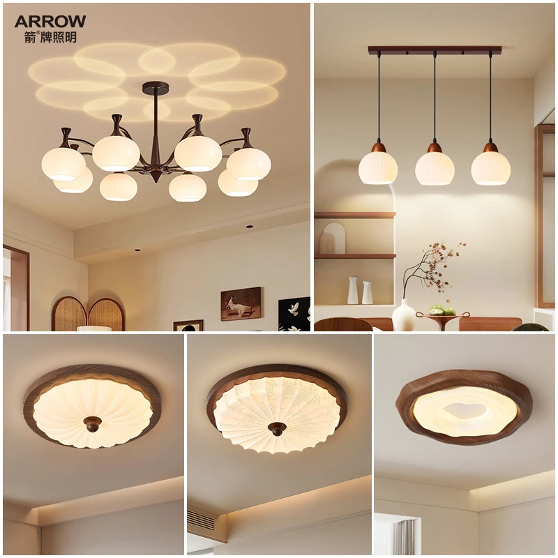 【ARROW箭牌】柿子吊灯法式中古风客厅主灯2025新款大厅灯奶油风