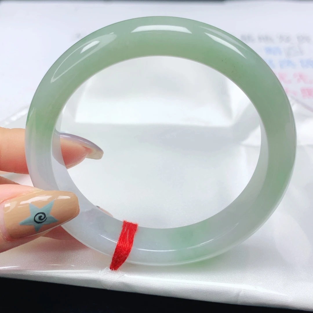 翡翠未镶嵌手镯翡翠57.0半山水正圈