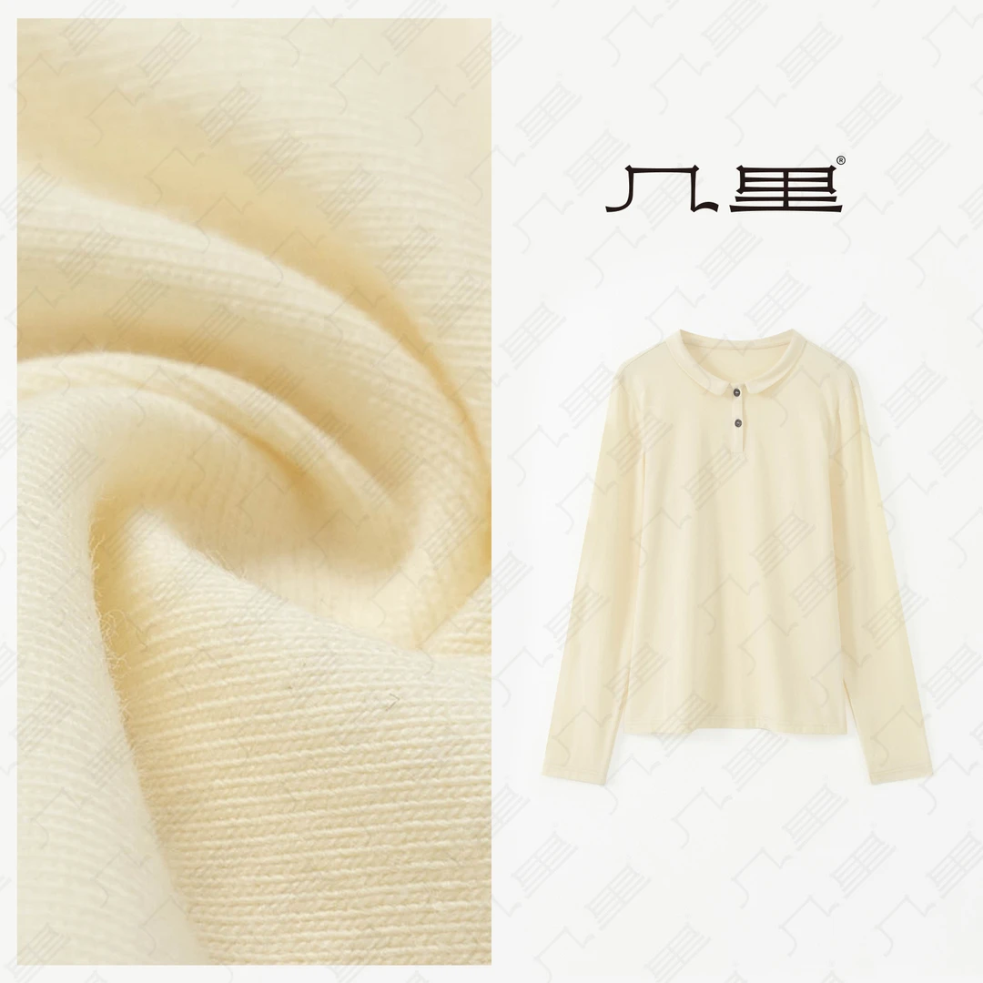 几里与麻 复古显瘦翻领打底衫 衣长59 胸围92 2060562