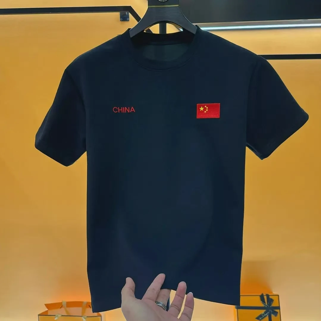 2025新款网红爆款百搭宽松休闲时尚圆领透气半袖T恤夏季男装短袖