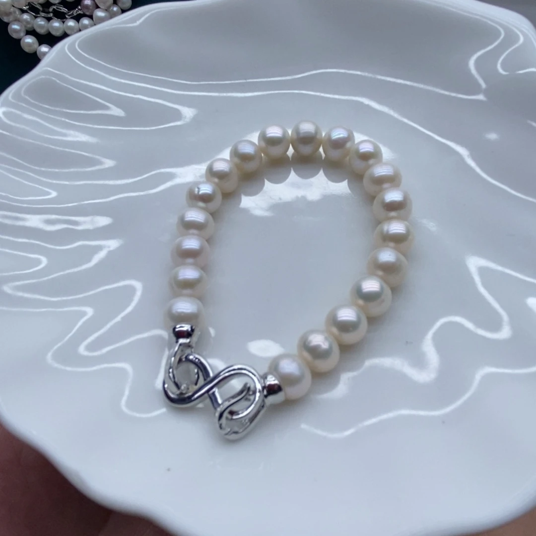 天然淡水珍珠无人工干预银S925镶嵌淡水珍珠3