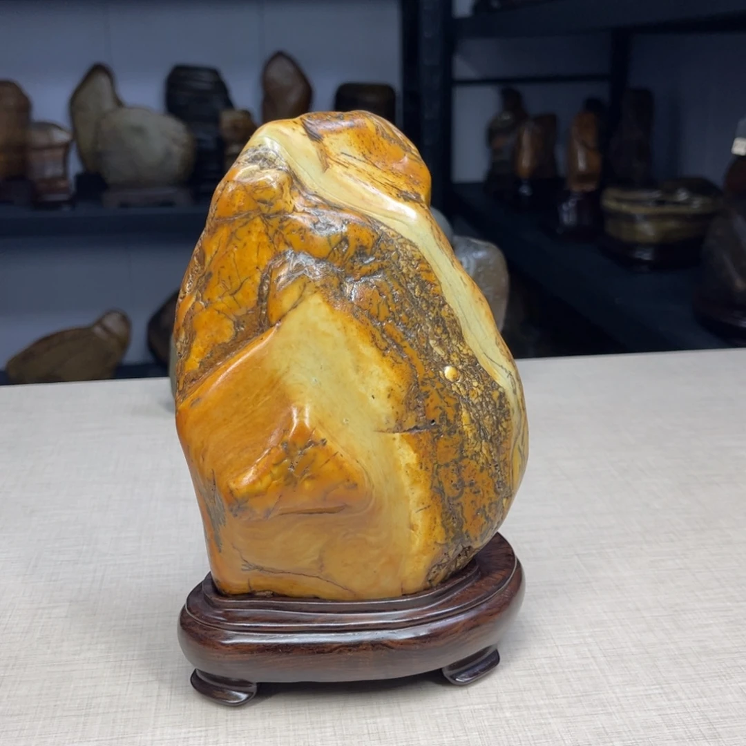 石材广西大化彩玉石配底座