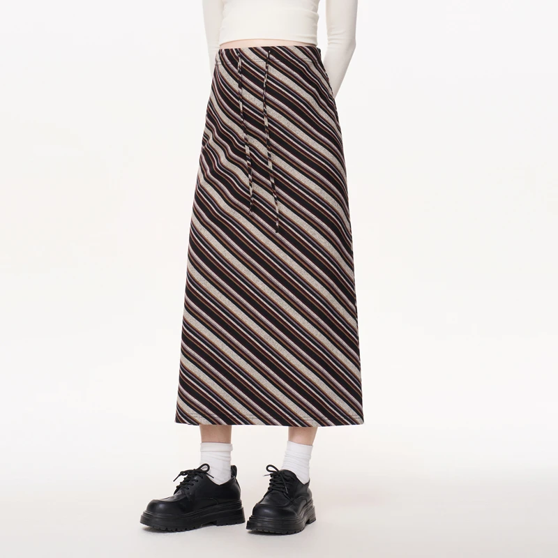 孕妇半身裙秋季小个子无托腹条纹裙孕期高级感穿搭秋装