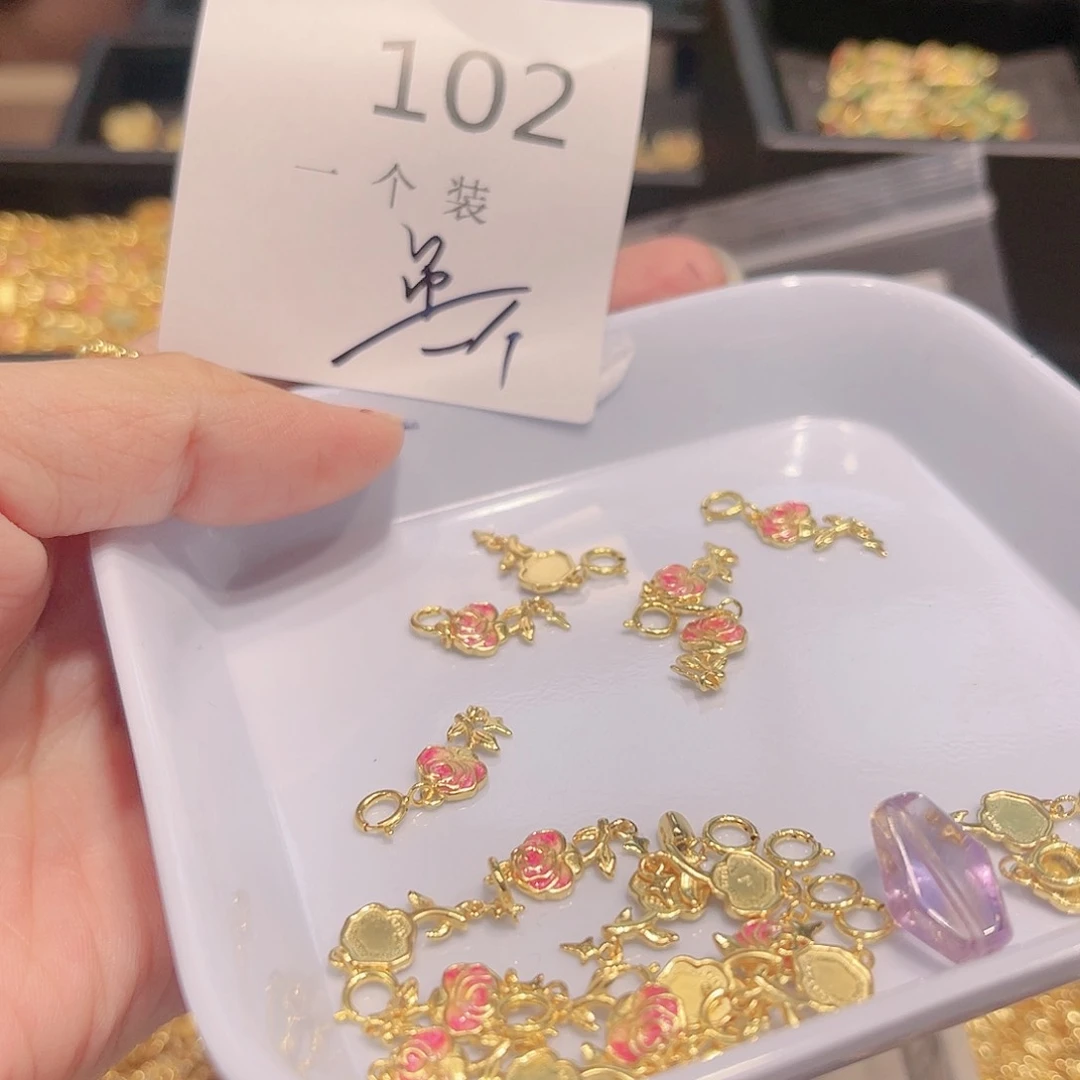 紫晶珠宝半成品银S925镀金镶嵌102