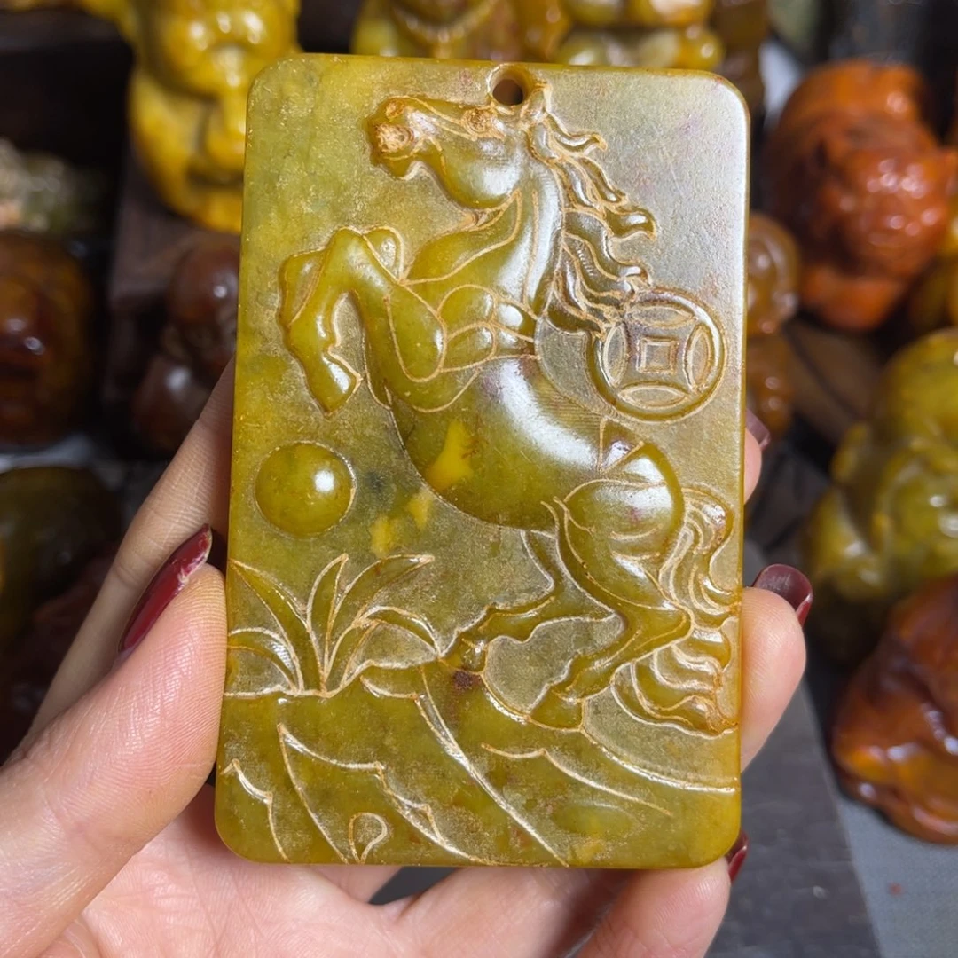 蛇纹石玉合金颈饰