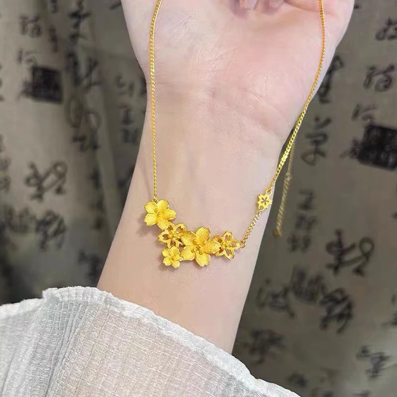 合金项链 高定版本三生花项链时尚百搭