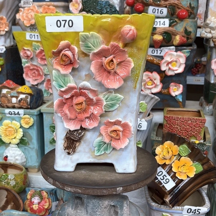 紫砂花盆粗陶材质多肉花盆