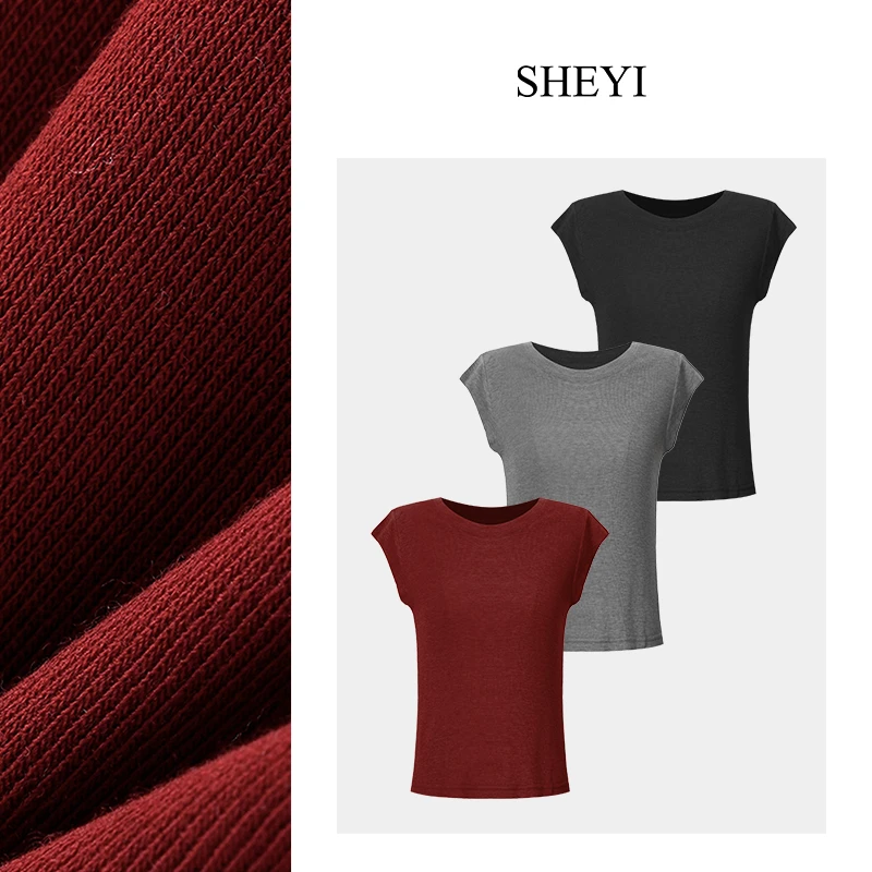 桑蚕丝+天丝法式优雅气质欧尼修身T恤短款袖上衣绵软面膜感轻薄