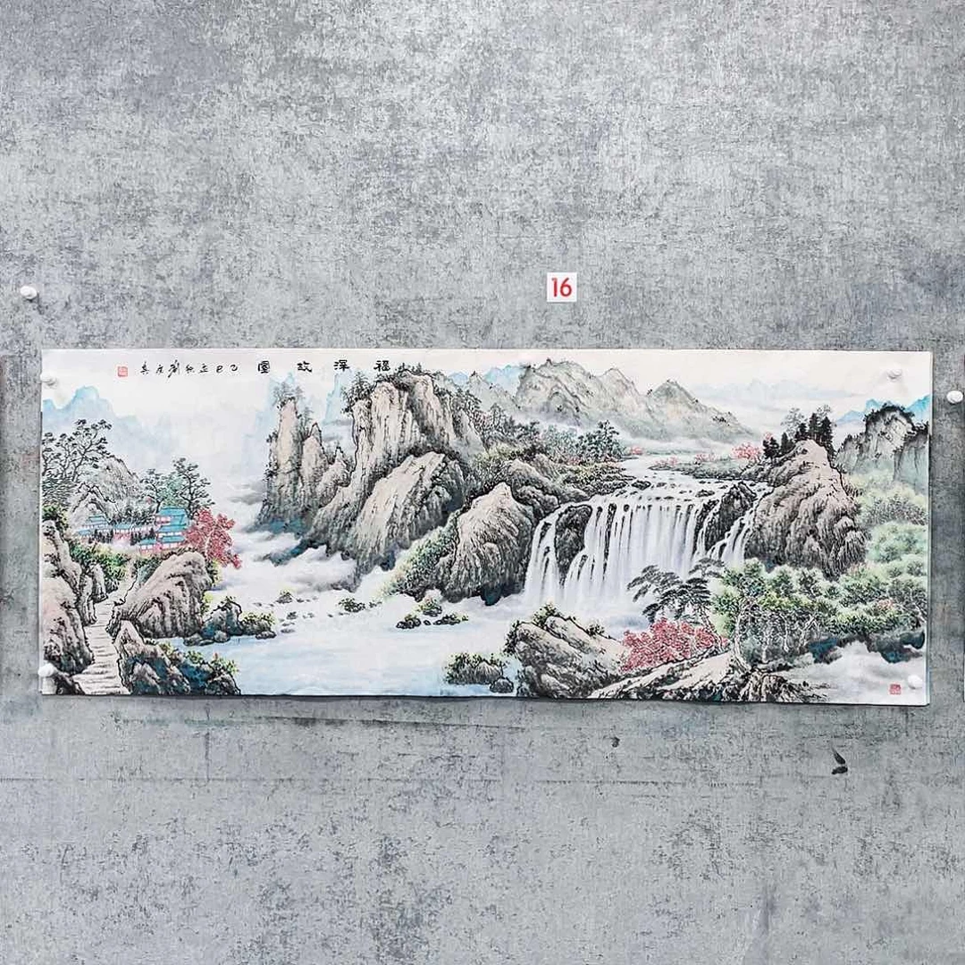 国画绘画作品刘广其画芯180*70