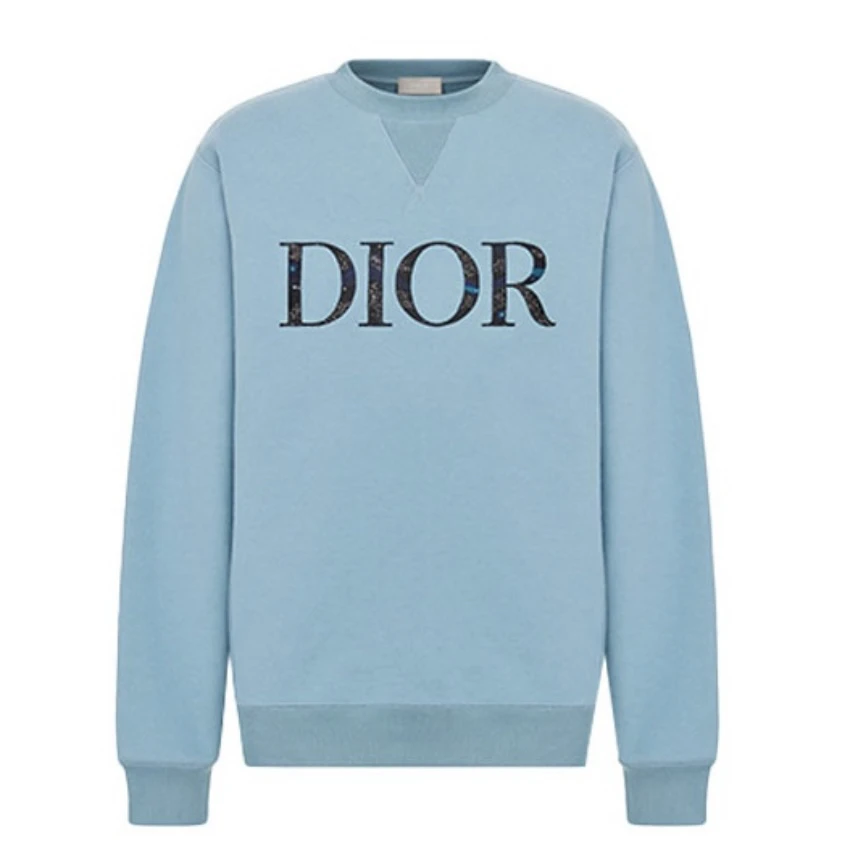 全新未使用 DIOR/迪奥 /L码/雾霾蓝刺绣LOGO卫衣