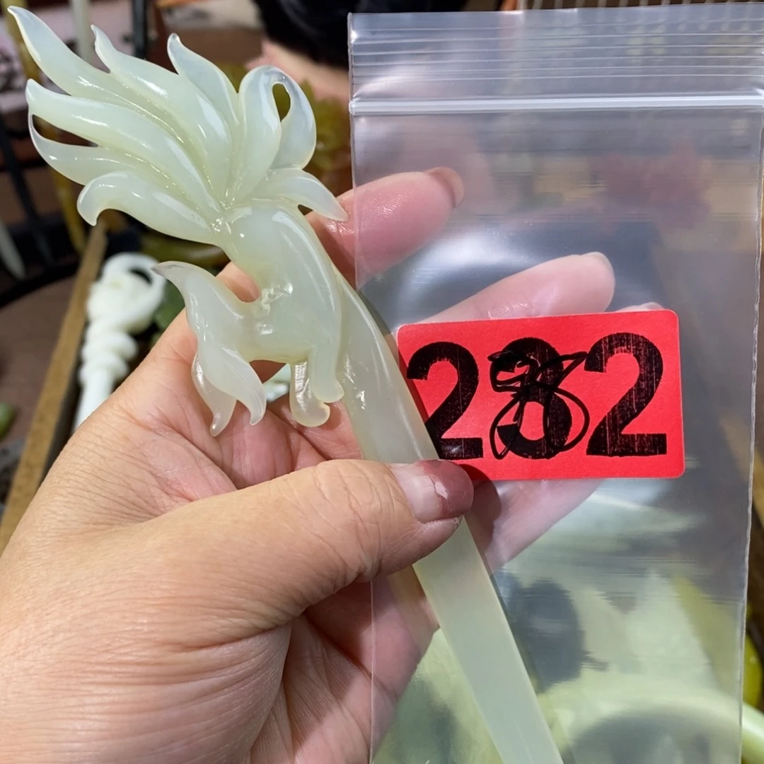 蛇纹石玉玉簪合金清****·