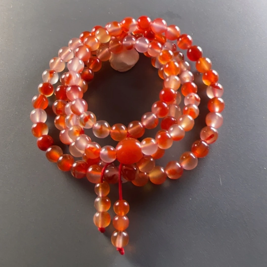 南红玛瑙未镶嵌天然原矿杨柳干掌冰飘多圈卡6