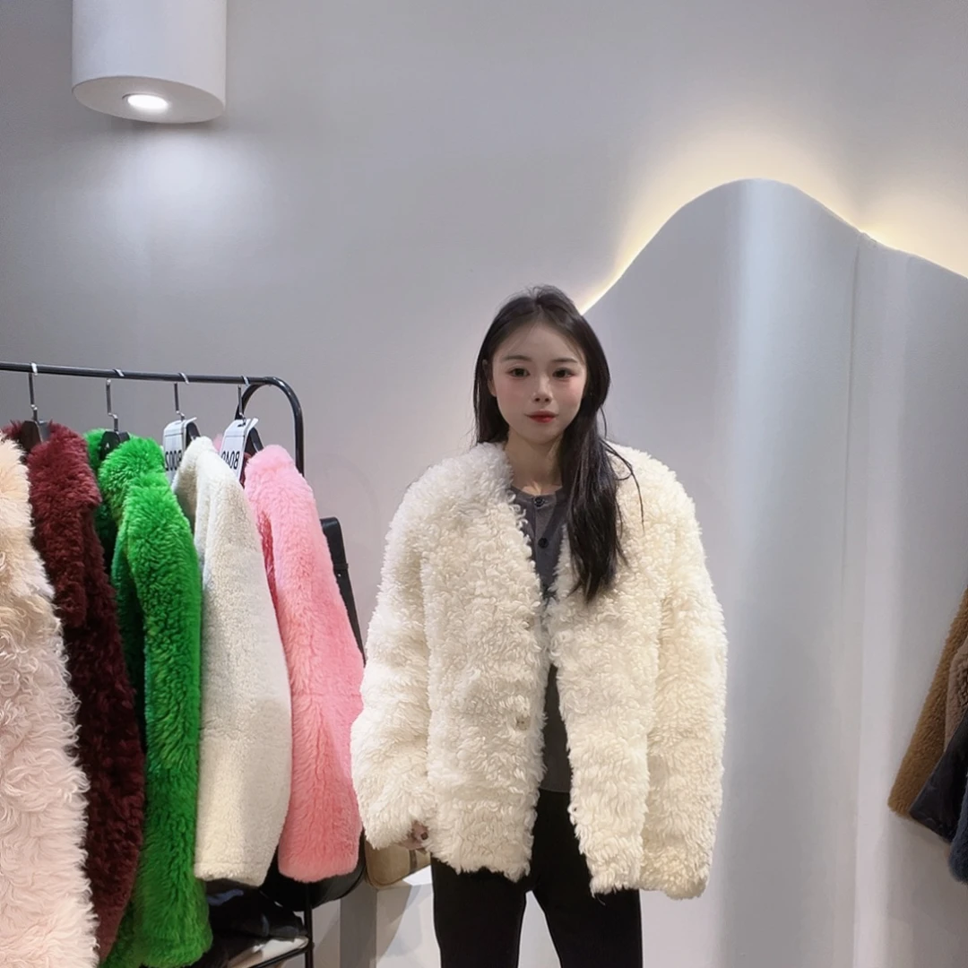 范***范真皮皮毛一体外套222-3285