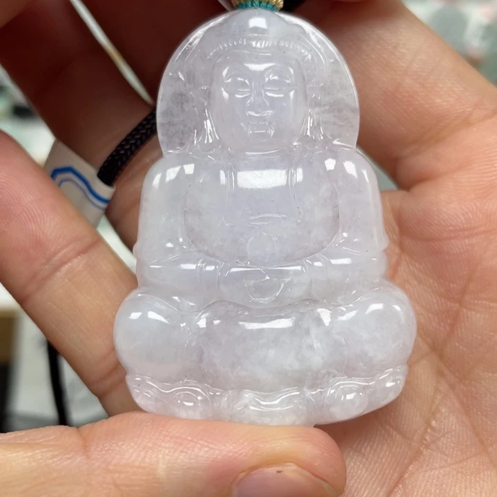 颈饰未镶嵌翡翠天然翡翠A货观音121号