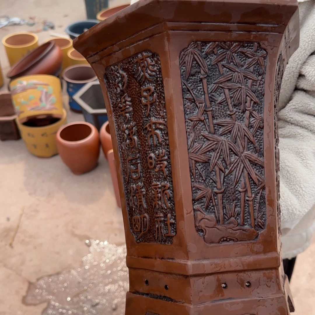 紫砂花盆口径23.30口径