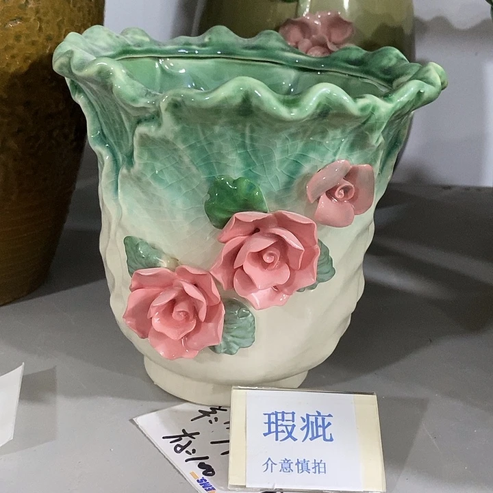 紫砂花盆多肉瑕疵盆有孔。