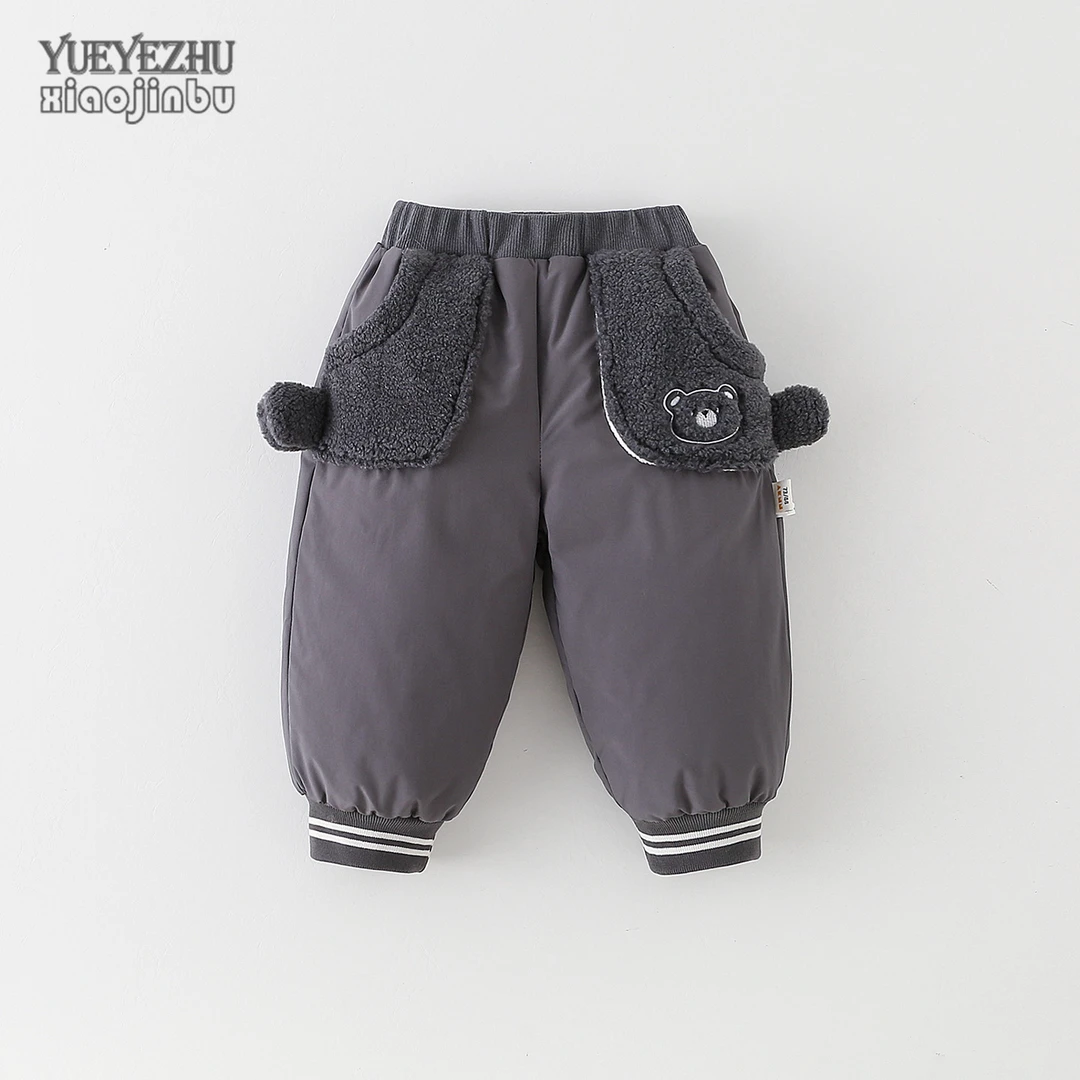 婴儿裤子秋冬装加厚棉裤宝宝韩版纯色百搭休闲长裤小童外穿保暖裤