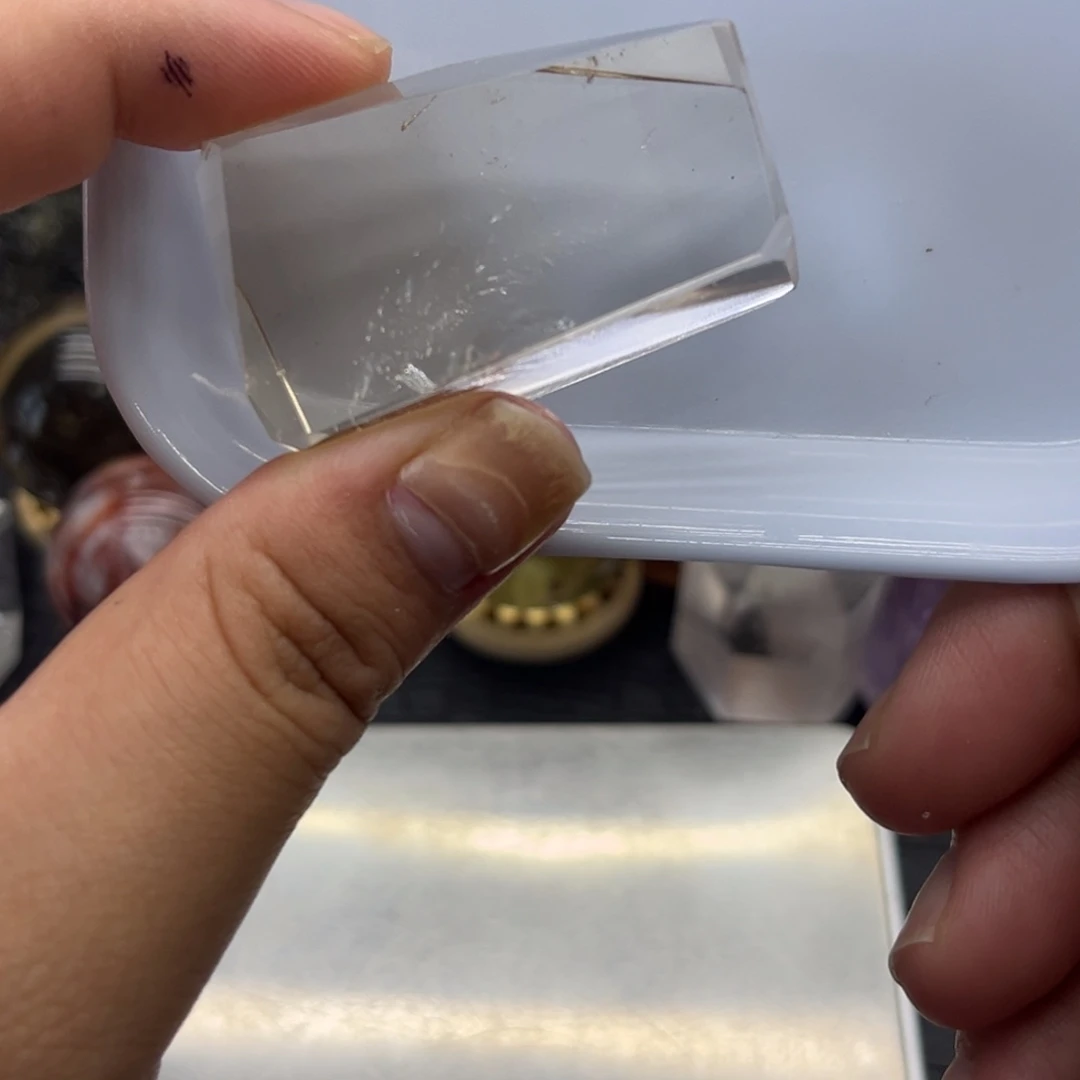 珠宝半成品未镶嵌水晶13 茶水晶高透体方块