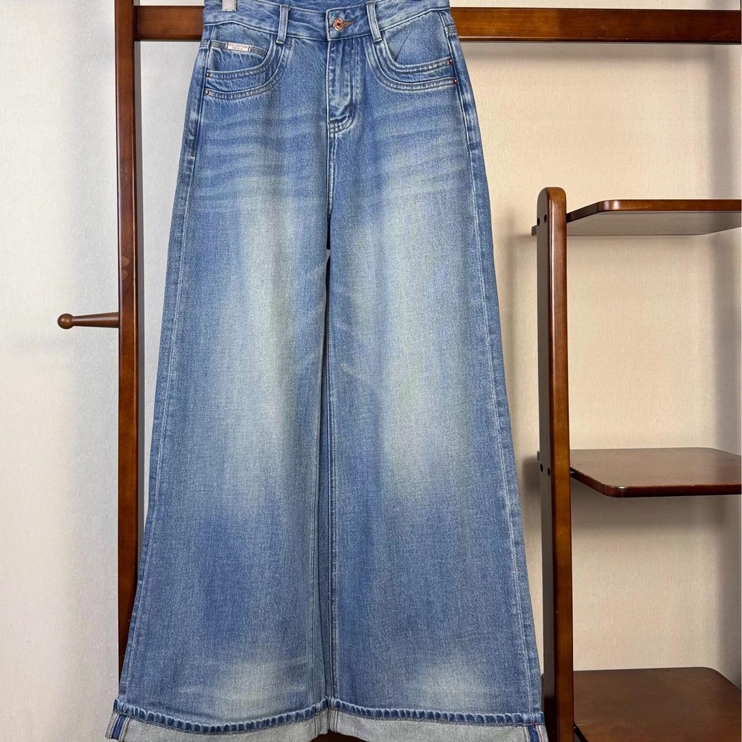 D31385南油爆款百搭休闲女牛仔阔腿裤