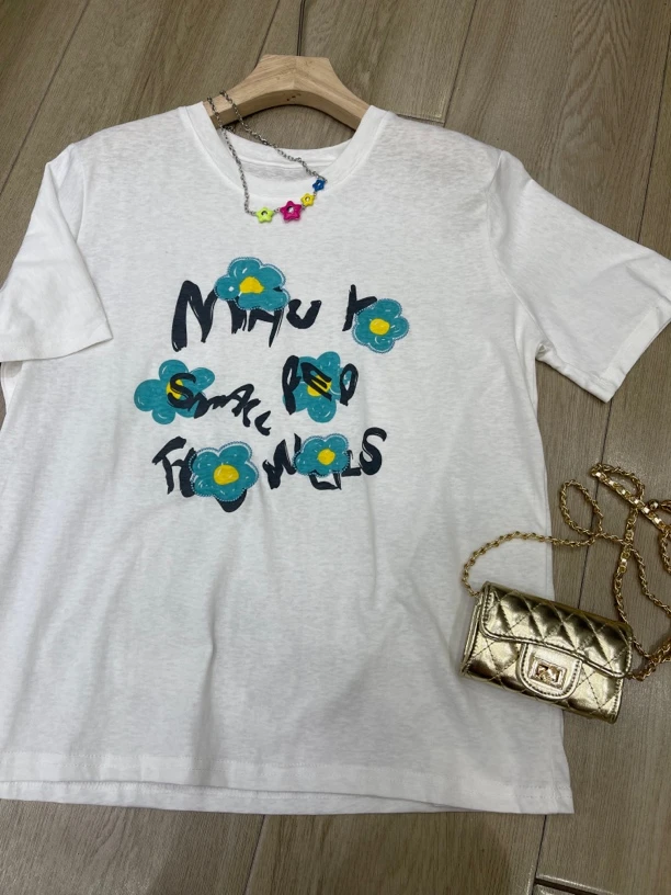 【大欣家】7627「蓝色花朵」雪花短袖