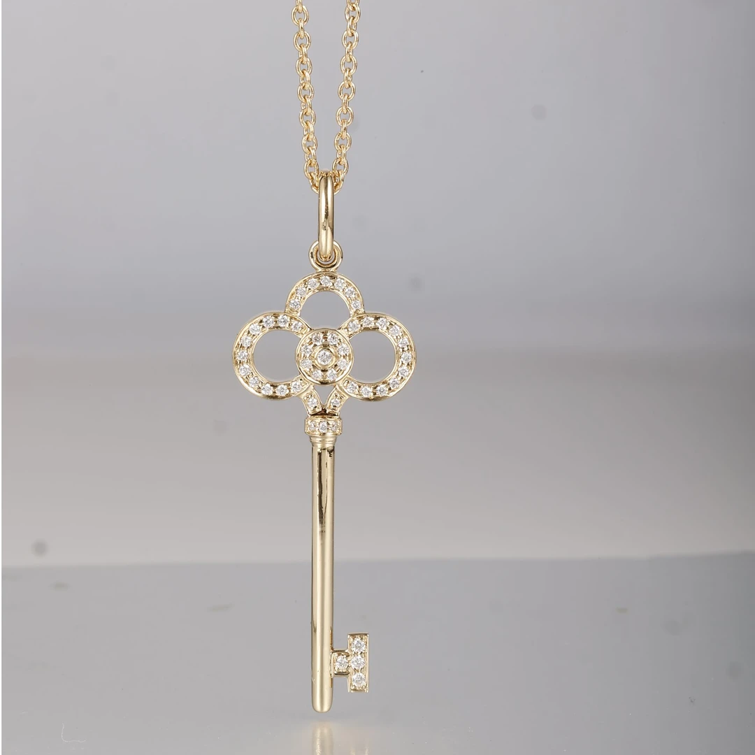 18K金小钥匙项链CZ