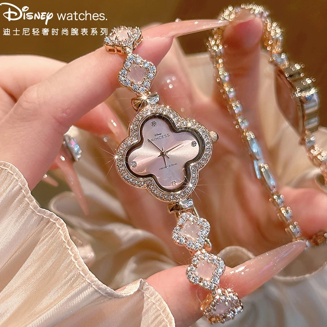 迪士尼手表幸运四叶草高级感小众轻奢时尚女士手表送女友生日礼物