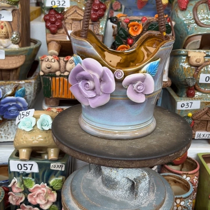 紫砂花盆粗陶材质多肉花盆