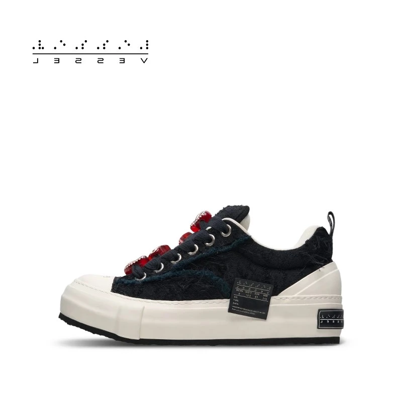 XVESSEL【周杰伦同款】牛轧糖面包鞋粗花呢小香风休闲鞋厚底帆布鞋