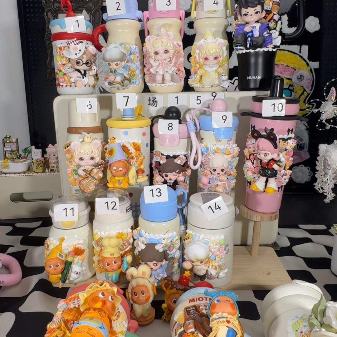 钢化玻璃马卡龙风格保温杯