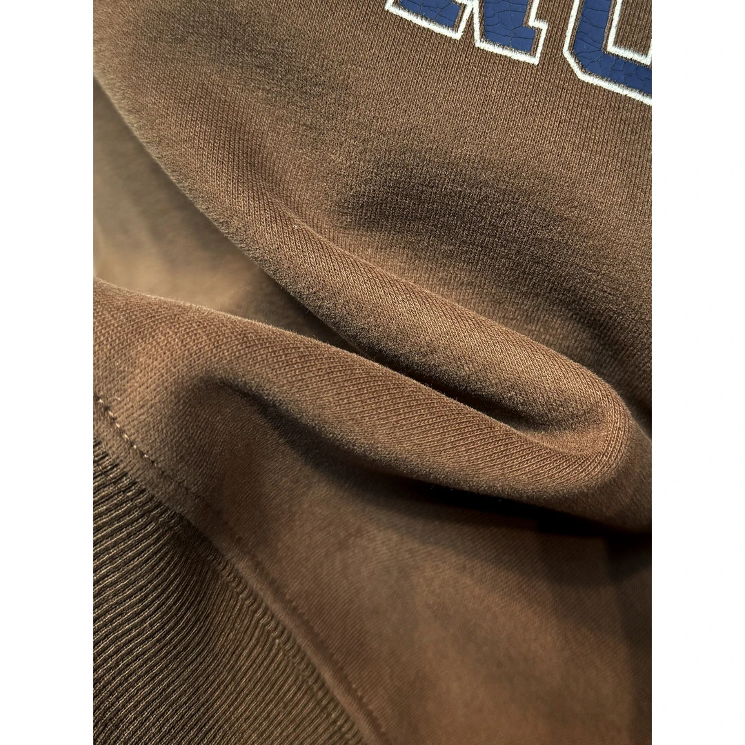 VK2025秋冬新款复古字母印花圆领卫衣女宽松套头加绒上衣N5089