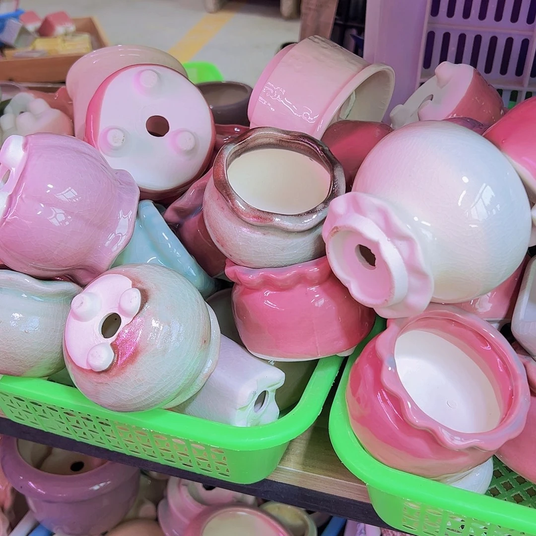 陶瓷花盆当场凑满12包邮随机瑕疵4个