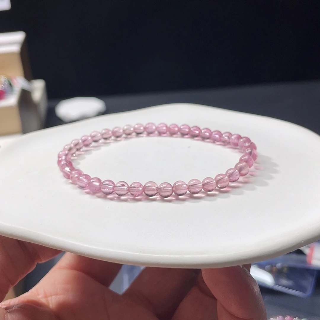碧玺手链未镶嵌美***4.8粉碧玺单圈手链