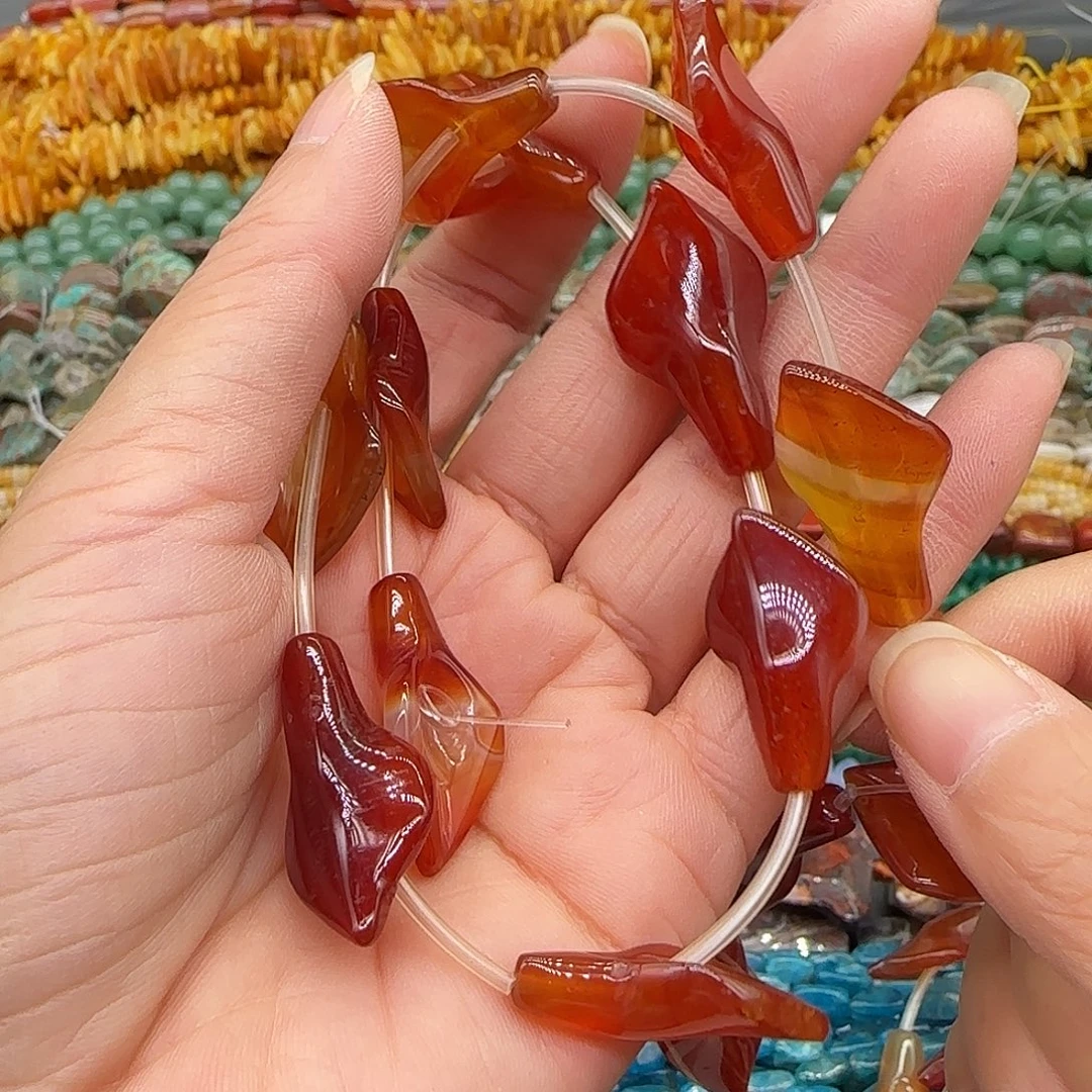 玛瑙/玉髓合金珠宝半成品红玛瑙14-26mm一个
