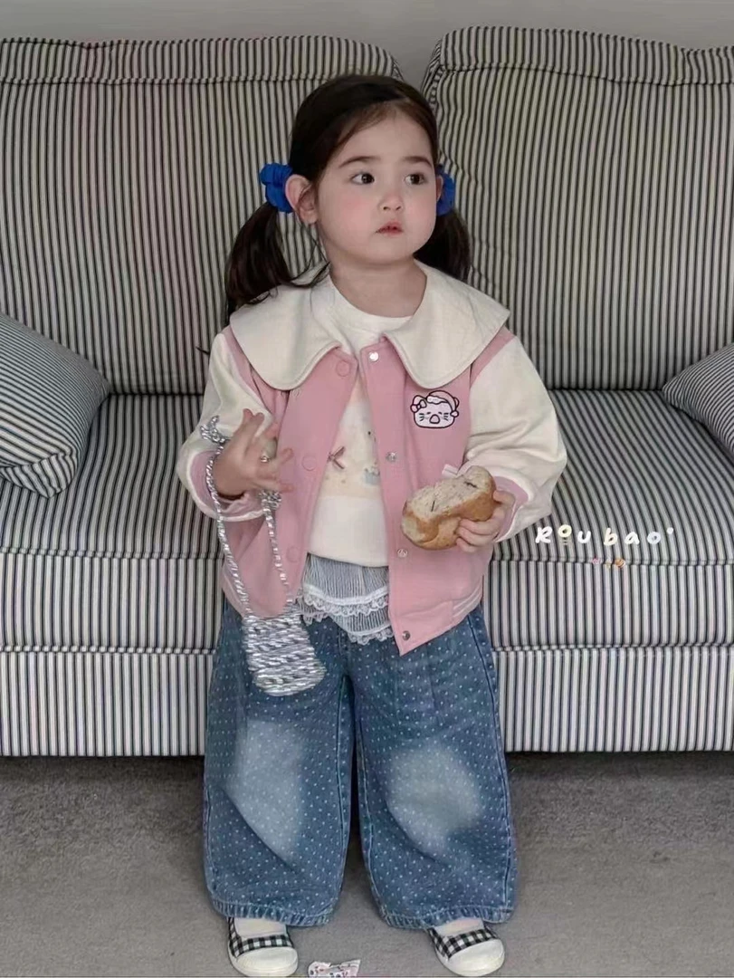 韩系甜美可爱女童衣服舒适百搭春季外套裤子