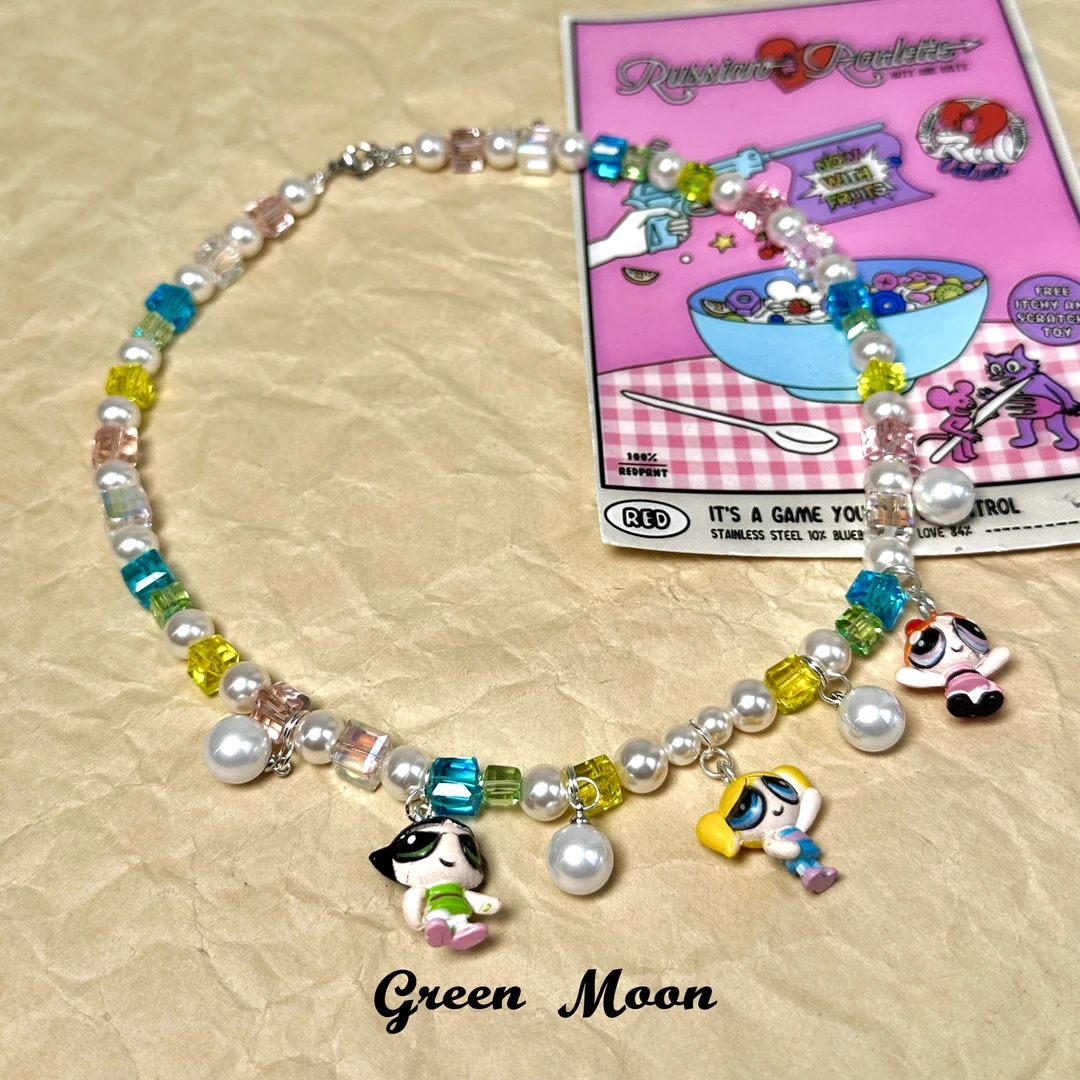 非金属仿珍珠项链 【清心甜桃】甜酷辣妹原创精致优雅项链C236