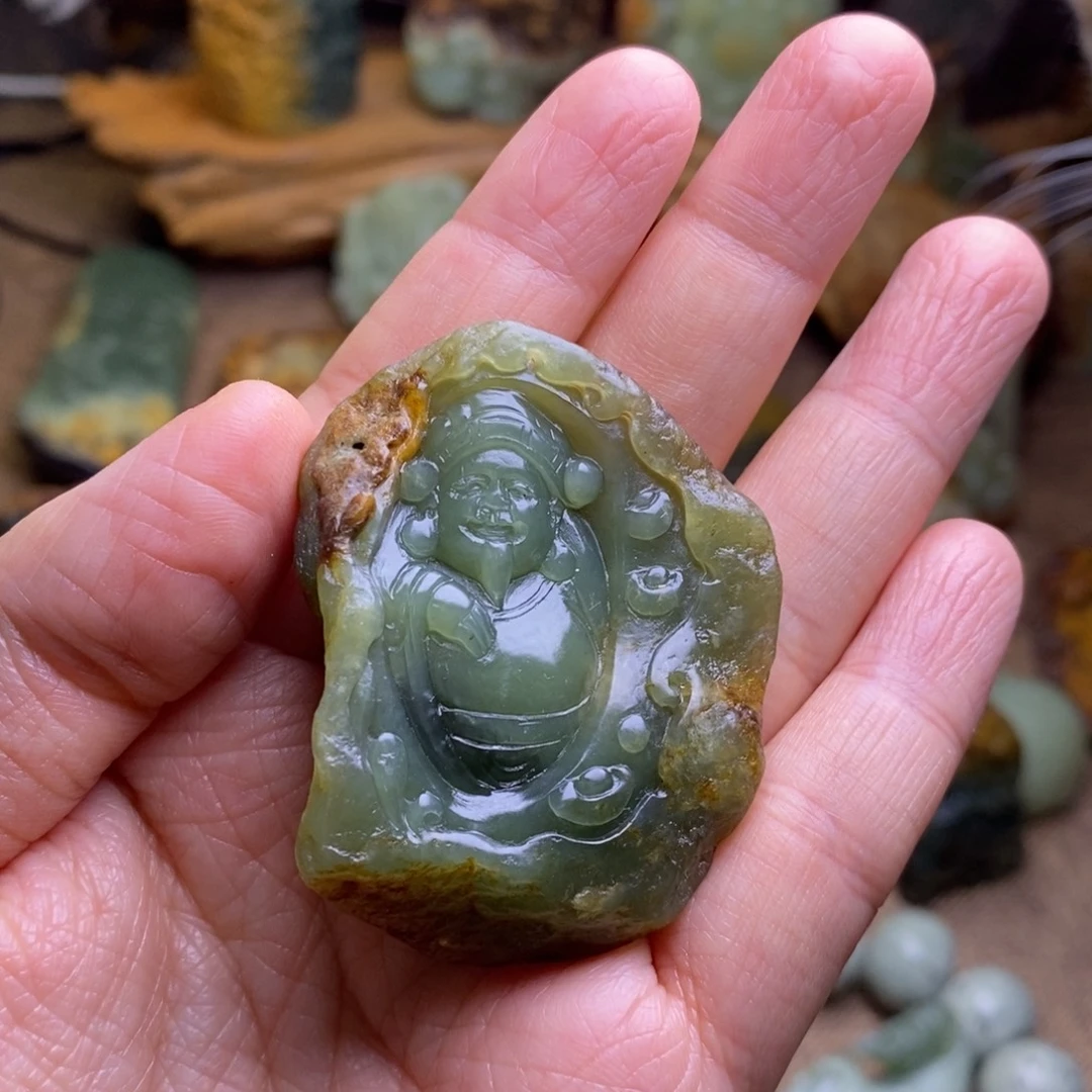 岫岩河磨玉（透闪石质玉）未镶嵌把件