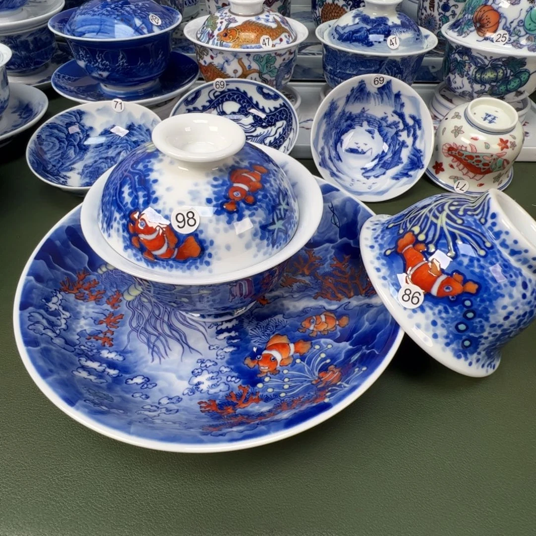 陶瓷景德镇纯手工纯手绘茶具木木98 86 299