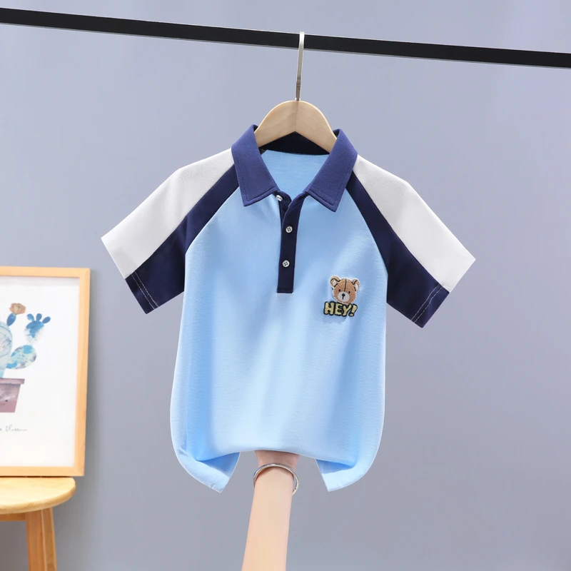 男童夏装短袖T恤2025新款儿童Polo衫男孩夏季上衣中大童薄款帅气
