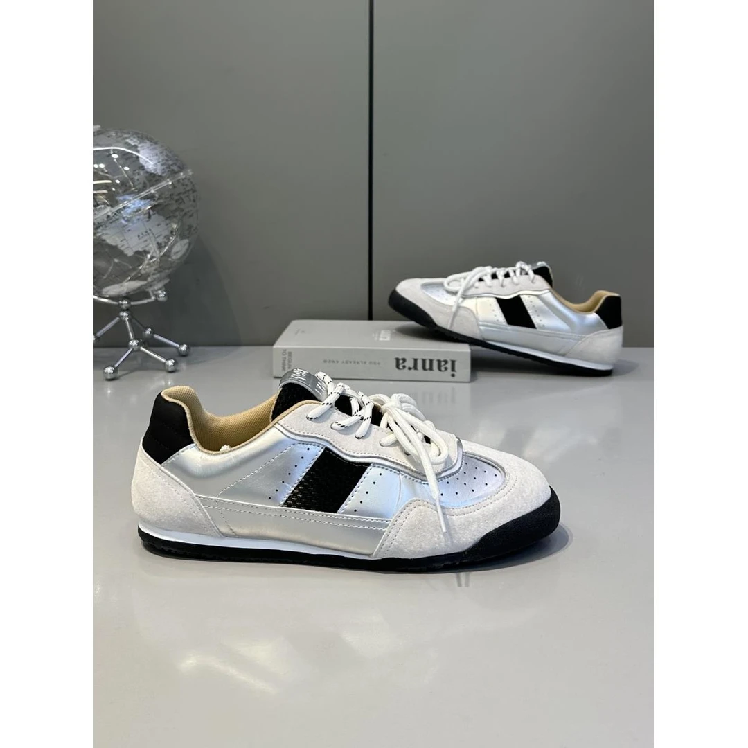 德训鞋男2025新款透气阿甘鞋男士系带低帮男鞋百搭休闲运动鞋爆款