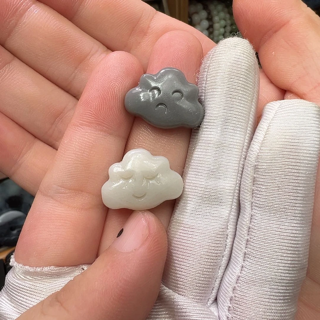 和田玉未镶嵌手机链心情云朵一对价钥匙链/手机链 福利4