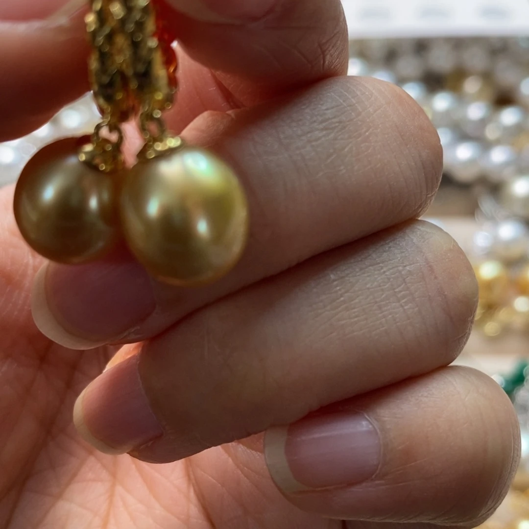 海水珍珠耳饰银S925镶嵌