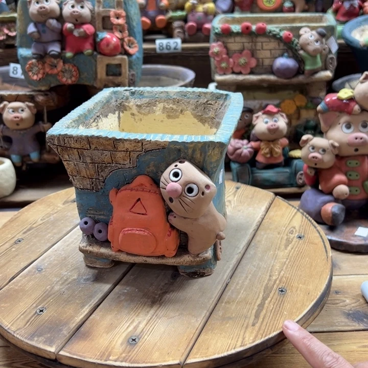 嘻哈多肉花盆百搭