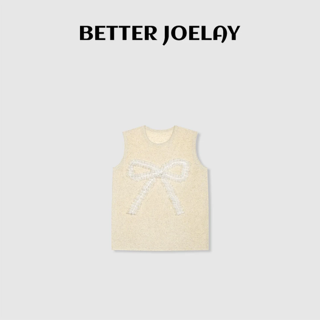 BETTER JOELAY-【海浪蝴蝶结】时尚百搭无袖针织衫休闲风LL5865