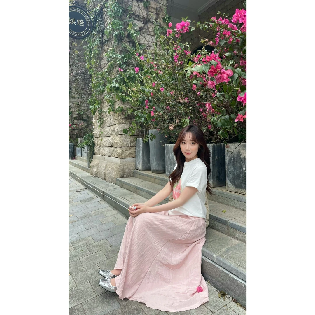 YPP!【粉色琉璃】夏季显瘦气质粉色减龄出片半身裙